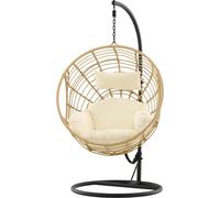 FURNLUX Outdoor Chaise suspendue Viga Beige Et Noir 105cm / Couleur principale : Beige / Dimensions : 105 x 160 x 186 cm