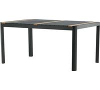 FURNLUX Outdoor Table à manger Togo Teck Et Noir 90cm / Couleur principale : Noir / Dimensions : 90 x 150 x 75 cm