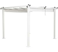 FURNLUX Pergola d'extérieur Lazio Blanc 295cm / Couleur principale : Blanc / Dimensions : 295 x 295 x 250 cm