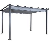 FURNLUX Pergola d'extérieur Lazio Gris Et Noir 395cm / Couleur principale : Gris / Dimensions : 395 x 295 x 245 cm