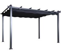 FURNLUX Pergola d'extérieur Lazio Noir 395cm / Couleur principale : Noir / Dimensions : 395 x 295 x 245 cm
