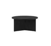 FURNLUX Salto Table basse 65 x 65 x 33 cm Noir Panneau MDF Plateau de table ronde avec pied central 10 kg Design moderne pour salon