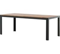 FURNLUX Table à manger d'extérieur Bois Acacia Et Noir 90cm / Couleur principale : Marron / Dimensions : 90 x 205 x 75 cm