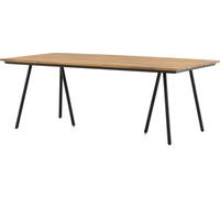 FURNLUX Table à manger d'extérieur Chan Acacia Et Noir 100cm / Couleur principale : Marron / Dimensions : 100 x 200 x 74 cm
