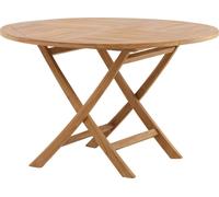 FURNLUX Table à manger Kenia Teak 120cm / Couleur principale : Marron / Dimensions : 120 x 120 x 75 cm