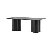 FURNLUX Table basse noire, 120 x 60 x 45 cm, 20 kg, matériau MDF, design moderne, instructions de montage disponibles, forme rectangulaire, collection Olivia