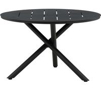 FURNLUX Table de salle à manger d'extérieur Alma Noir 120cm / Couleur principale : Noir / Dimensions : 120 x 120 x 75 cm