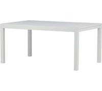 FURNLUX Table de salle à manger d'extérieur Marbella Blanc 100cm / Couleur principale : Blanc / Dimensions : 100 x 160 x 75 cm