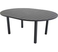 FURNLUX Table de salle à manger d'extérieur Marbella Noir 140cm / Couleur principale : Noir / Dimensions : 140 x 140 x 74 cm