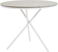 FURNLUX Table de salle à manger d'extérieur Parma Gris et Blanc 90cm / Couleur principale : Gris / Dimensions : 90 x 90 x 74 cm