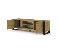 FURNLUX Table de télévision MONDI Crème & Noir