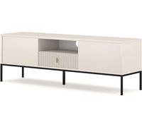 FURNLUX Table TV Maggiore Beige Et Noir 154cm / Couleur principale : Beige / Dimensions : 154 x 53 x 39 cm