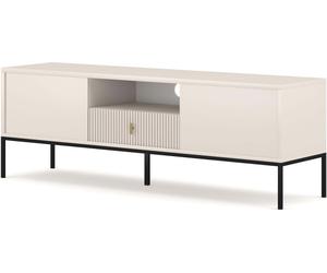 FURNLUX Table TV Maggiore Beige Et Noir 154cm / Couleur principale : Beige / Dimensions : 154 x 53 x 39 cm