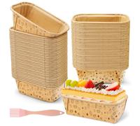 Furuising 100 Pièces Mini Moule en Papier à Motifs Imprimés 8 x 4 x 4 cm | Motifs Imprimés, Brosse en Silicone, Résistant à L'Huile et à la Chaleur, Démoulage Facile
