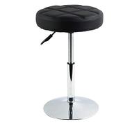 FURWOO PU Tabouret de Bureau en Treillis Rond Tabouret de Bar réglable en Hauteur Peut être tourné Simple et adapté à la Coupe de Cheveux du Bar à la Maison en général (Noir)