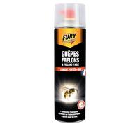 Fury - Mousse Nids Guêpes & Frelons - Elimination des Nids - Insecticide - Efficace sur Frelons Asiatiques - 500ML - Fabrication française, Blanc
