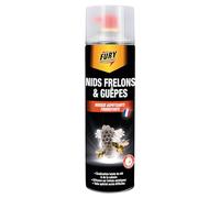 FURY - Mousse Nids Guêpes & Frelons - Elimination des Nids - Prévention Recolonisation - Tube Prolongateur - Efficace sur Frelons Asiatiques - 500ML - Fabrication française