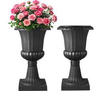 Fusain à fleurs VEVOR en plastique, 40x67 cm, pack de 2, coupe à plantes. Pot à plantes, jardinière, pots de fleurs noirs, pour la véranda, mariage, fête, maison, scène, balcon, décoration de terrasse