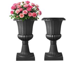 Fusain à fleurs VEVOR en plastique, 40x67 cm, pack de 2, coupe à plantes. Pot à plantes, jardinière, pots de fleurs noirs, pour la véranda, mariage, fête, maison, scène, balcon, décoration de terrasse