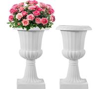 Fusain de fleurs en plastique 40x67 cm pack de 2 - Coupe à plantes, bac à plantes, jardinière - Pots de fleurs blancs pour véranda, mariage, fête, maison, scène, balcon, décoration de terrasse