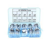 Fusible 72 pièces/lot 6 * 30mm fusible de Tube verre à soufflage rapide Kit assorti fusibles en 250V