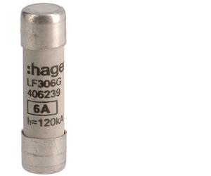 Fusible Cylindrique Industriel Hager 6A 500V 10x38mm gG - LF306G [10 Pièces]