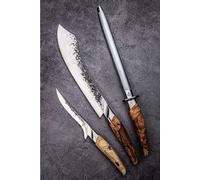 Fusil à Aiguiser, Forged Katai, Acier VG10, Manche en Bois de Ronce, L 43.5 cm