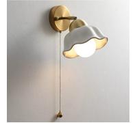 Fusion Applique Murale Intérieure avec Interrupteur à Tirette - Industrielle Vintage Lampe Murale en céramique blanche - 1pcs