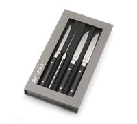 Amefa - Coffret 4 couteaux à steak Fusion - Lame X50CrMoV15 22 cm, manche noir