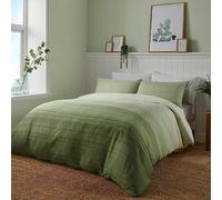 Fusion - Couette contemporaine King Size - Réversible Vert ombré à Rayures