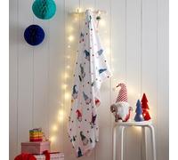Fusion - Couverture Polaire de Noël Blanche (120 x 150 cm) - Confortable et Douce - Jeté Avec Gonks/Gnomes - Literie et Décorations
