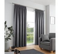 Fusion Galaxy Paire de Rideaux plissés Gris Anthracite 229 x 183 cm