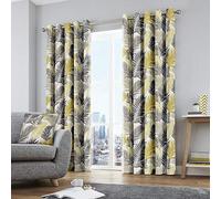 Fusion Home Furnishings Tropical Housse de Coussin Jaune Ocre 43 x 43 cm, Ocre, Curtains: 46" Width x 54" Drop (117 x 137cm)
