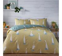 Fusion - Housse de Couette Canard Mignon - 200 x 200 cm - 2 Taies d'oreiller - Réversible (2 Couleurs) - Entretien Facile - Literie d'oie Drôle - Housse de Couette avec Canards - Cadeaux Canard