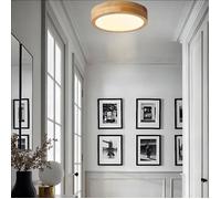 Fusion LED Plafonnier rond en bois, Ø30CM*4.5CM, lumière neutre 4500K + Lustre suspension design moderne et créatif + Pour cuisine