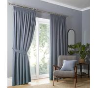 Fusion Lot de 2 Rideaux occultants plissés - Bleu Ciel Clair - Isolation Thermique - 117 x 183 cm (l x L) - pour fenêtre de Chambre et Salon - en Coton Doux