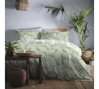 Fusion Matteo Parure de lit facile d'entretien - Lit double - Doux au toucher - Vert - Taies d'oreiller - Lavable