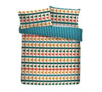 Fusion Parure de lit 100% Polyester recyclé, Super King Size 260 x 220 cm, Multicolore, Motif géométrique Pinsonic avec 2 taies d'oreiller