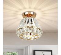 Fusion Plafonnier Doré en Cristal - Eclairage Plafond Industriel Moderne 1pcs pour Couloir, Salon, Salle à Manger, Cuisine