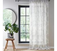 Fusion - Rideau Voilage Simple pour fenêtres L55 x L48 (140 x 122 cm) - Rideau en Voile pour Chambre/Salon - Rideau Voilage géométrique Moderne - Voilages intérieurs