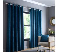 Fusion - Rideaux Bleu Sarcelle 168 x 229 cm - 2 Panneaux à Œillets - Thermiques pour Chambre/Salon - Tentures de Porte