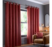 Fusion - Rideaux en Terre Cuite 229 x 275 cm - 2X Panneaux - Rideaux à œillets en Rouge Orange - Rideaux Thermiques pour Chambre/Salon - Rideaux et tentures - Rideaux de Porte - Collection Strata
