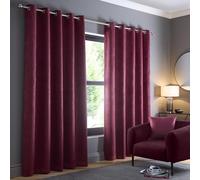 Fusion - Rideaux Rouge vin 117 x 229 cm - 2 Panneaux - Rideaux à œillets en vin Rouge - Rideaux Thermiques pour Chambre/Salon - Rideaux et tentures Rouges - Rideaux de Porte - Collection Strata