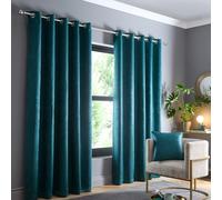 Fusion - Rideaux Vert forêt 229 x 183 cm - 2 Panneaux - Rideaux à œillets en Turquoise - Rideaux Thermiques pour Chambre/Salon - Rideaux et tentures - Rideaux de Porte - Collection Strata