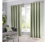 Fusion Sorbonne Rideaux doublés à œillets 100% Coton Vert 229 x 229 cm