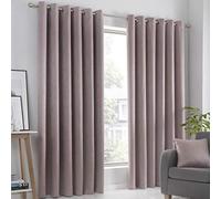 Fusion Strata Rideaux doublés à œillets tissés 117 x 183 cm, Doublure : 100% Polyester, Rose poudré, W117cm (46") x D183cm (72")