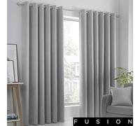 Fusion Strata Rideaux doublés à œillets tissés Argenté 229 x 274 cm