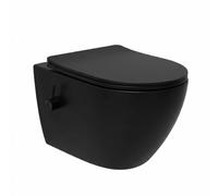 Fusion WC japonais suspendu sans bride avec abattant SoftClose, noir mat (SATFUS11BFCBKM)