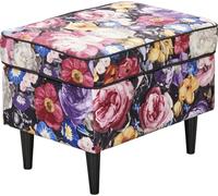Fußhocker >LAUREL< in Flower, rose - 63x43x42 (BxHxT)