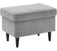 Fußhocker >OSKAR< in grey, Stoffbezug, weich, 100% Polyester - 63x43x42 (BxHxT)